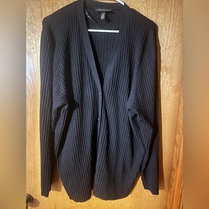Black Ribbed Cardigan